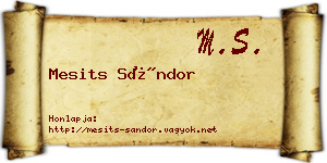 Mesits Sándor névjegykártya