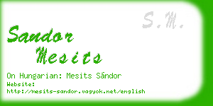 sandor mesits business card
